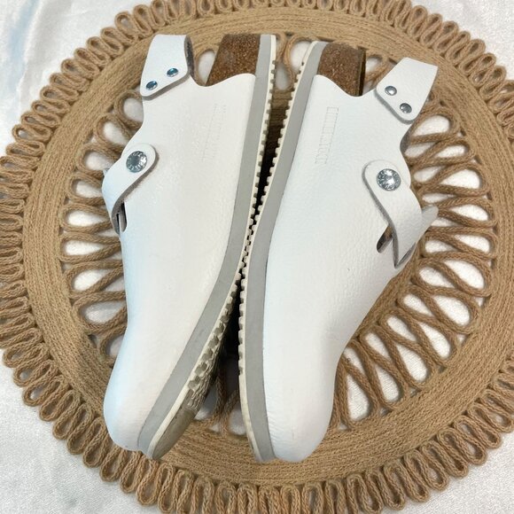 Birkenstock Tokio Super Grip Leather White Slide On Strap Clog Size EU 39 - Picture 5 of 9